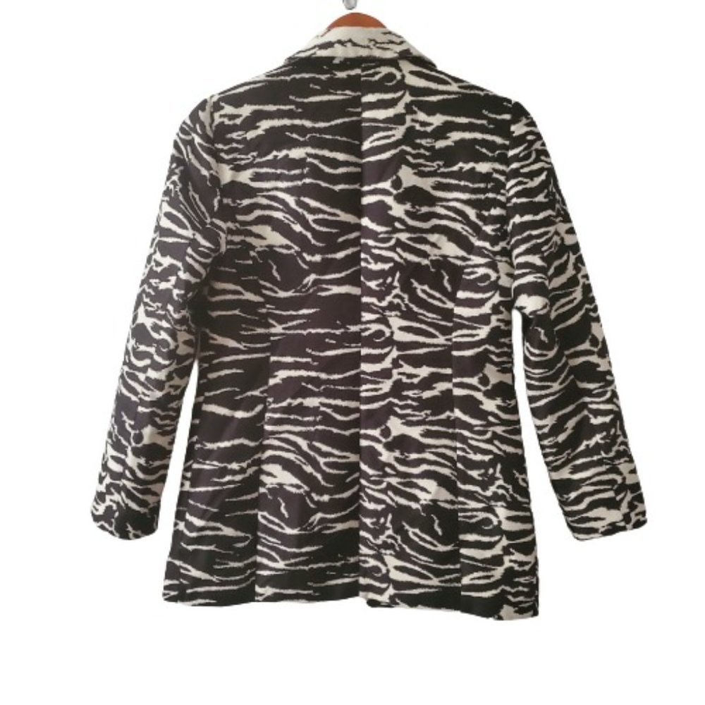 Chicos Women's Bi-Color Animal Zebra Print Suit Jacket Blazer Size 0/ XS‎ (4-6) - Picture 6 of 16